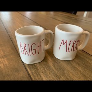 Rae Dunn Mini Mugs Merry and Bright